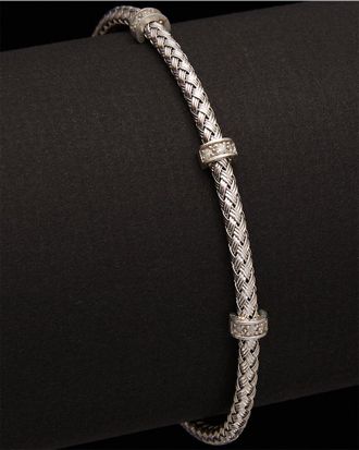 Meshmerise 18K Over Silver 0.1 Ct. Tw. Diamond Bangle Bracelet