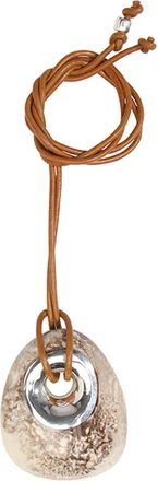 Dinosaur Designs Large Rock Pendant on Leather - Brown - One Size