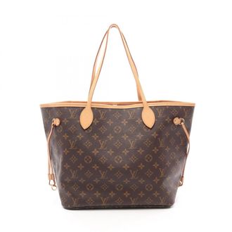 Louis Vuitton Brown Coated Canvas Leather Handbag Tote Bag (Pre-Owned)