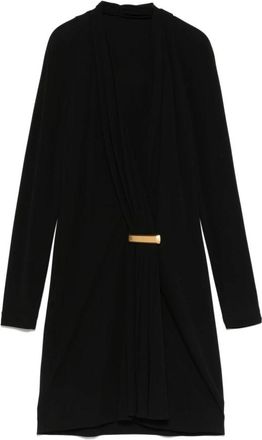 Tom Ford V-hals Cocktailjurk met Lange Mouwen - Dames - Korte kleedjes - Zwart - XS - Kleedjes