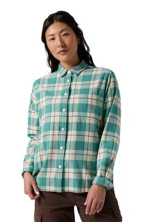 Backcountry Venture Classic Flannel Shirt - Womens in Egret Drifter Plaid at Nordstrom, Size X-Large