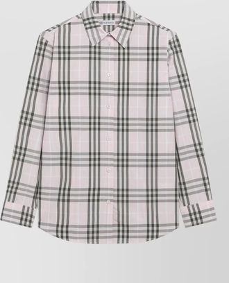 Burberry long sleeve checked pattern womens top