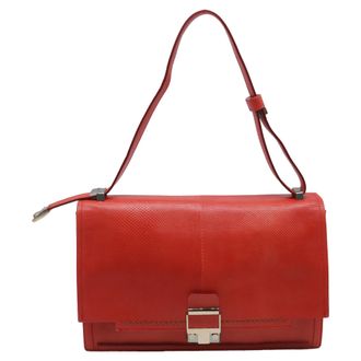 Lanvin Partition Bag in Red Snakeskin Leather