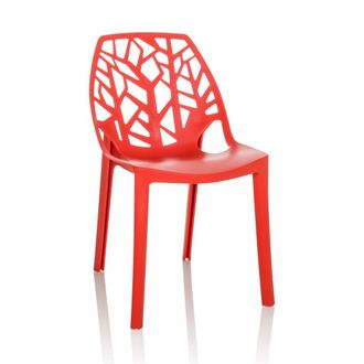 hjh OFFICE Silla de exterior Pl&aacute;stico Rojo