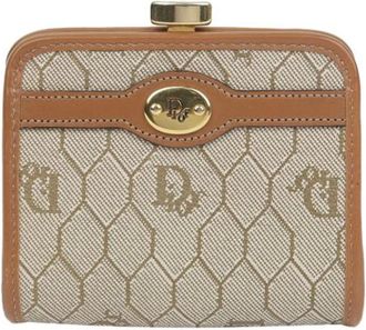 Dior Pre-owned Wallets, female, Brown, Size: ONE SIZE Pre-owned Honeycomb Frame Wallet