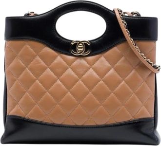 Chanel Pre-owned Quilted Satchel - Dames - Vintage Handtas - Bruin - ONE Size - Leer - Vintage