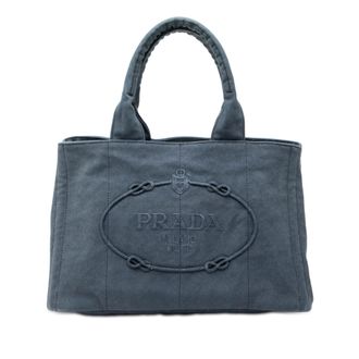 Prada Tweedehands Denim Canapa Logo Tas
