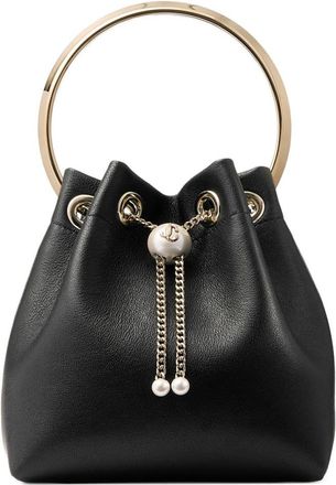 Jimmy Choo London Black Bon Bon Bucket Bag