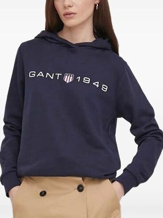 GANT Felpa con cappuccio e logo - Blu