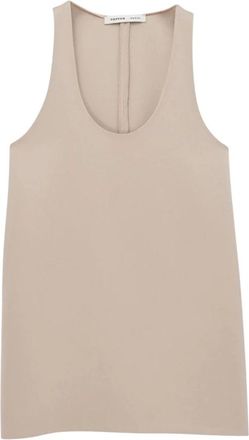 Carven Lange Tanktop - Dames - Tops zonder mouwen - Beige - S - Satijn - Tops