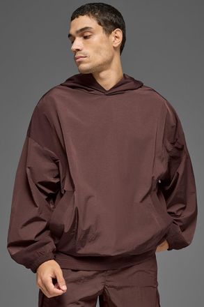 Alo | Axis Hooded Pullover Top in Brownstone, Size: Medium