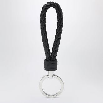 Bottega Veneta Black Intrecciato leather key ring