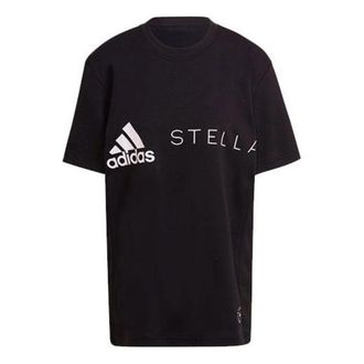 adidas (WMNS) adidas by Stella McCartney Logo T-Shirt Asia Sizing Black White HB7402