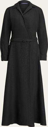 Ralph Lauren Collection Aniyah Belted Linen Day Dress