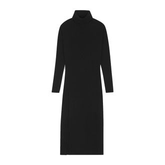 Saint Laurent Knitted Dresses, female, Black, XL, Black Cashmere Dress
