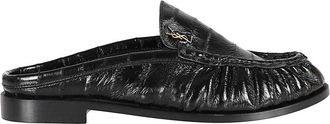 Saint Laurent Flat shoes - Dames - Slip ons - Zwart - 39 1/2 EU - Leer - Schoenen