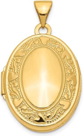 Diamond2Deal 14k Yellow Gold Yellow Gold Scroll Heart Design Oval Locket Pendant
