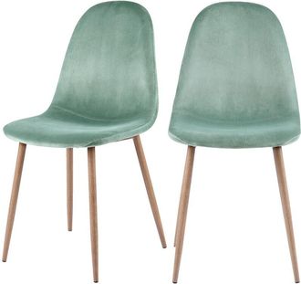 Rendez-Vous Déco Set de 2 sillas de terciopelo verde agua - Fredrik
