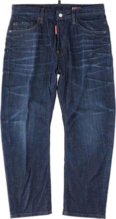 Dsquared2 Blue Whiskered Stretch Cotton-Blend Jeans