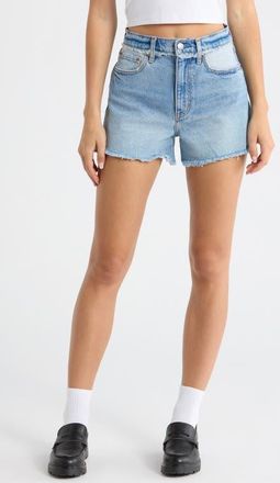 Daze The Knockout High Waist Denim Shorts in Starry at Nordstrom, Size 31