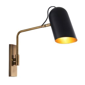 Loops Wall Light - Antique Solid Brass & Matt Black - 10W LED E27 - Dimmable - e10431