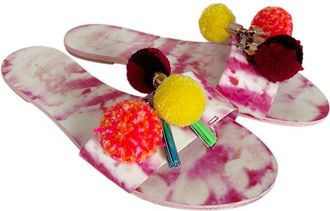 Sophia Webster Raspberry Ripple Jada Pom Pom Slides Size 37