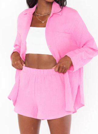 Show me your Mumu Weekday Button Up Top In Bubblegum