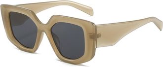 Generic Large Frame Vacation Men Sunglasses Outdoor Commuter Women Decorative Sun Glasses(Brown)