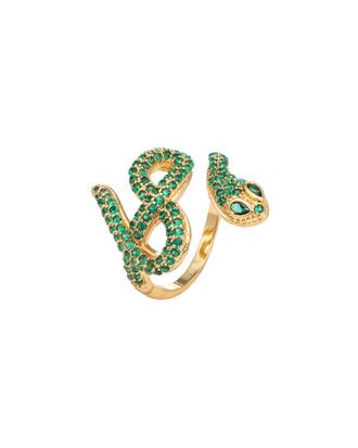 Eyecandy LA Luxe Collection 14K Plated CZ Adjustable Ring