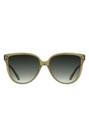 Kendra Scott Dira 57mm Gradient Tea Cup Sunglasses in Light Olive at Nordstrom