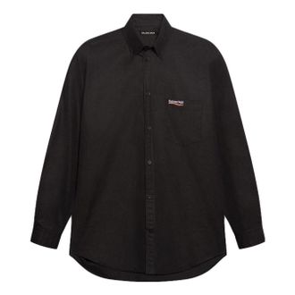 Balenciaga Political Campaign Long Sleeve Shirt Black 621960TYB181000