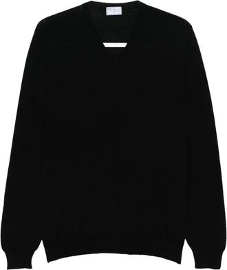 Fedeli V-neck virgin wool jumper - men - Virgin Wool - 50 - Black