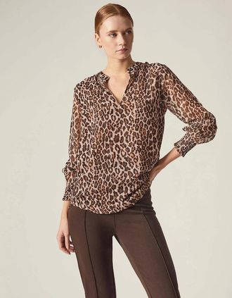 James Lakeland Womens Leopard Print Blouse - Size: 14