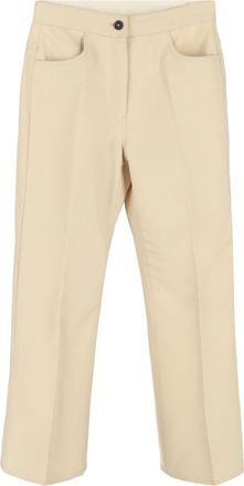Jil Sander Rechte broek van Jil Sander in cr&egrave;mekleurige wol