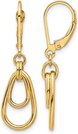 Diamond2Deal 14K Yellow Gold Teardrop Drop Dangle Earrings