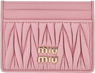 Miu Miu Matelass&eacute; nappa leather cardholder Woman One Size