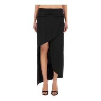 Courr&egrave;ges Midi Skirts, female, Black, Size: XS Infinity Heritage Satin Skirt