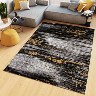 Tapiso Alfombra de polipropileno en negro y gris 180x250 cm