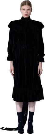 Balenciaga Jurk met vetersluiting achteraan - Dames - Casual kleedjes - Zwart - XS - Kleedjes