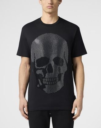Philipp Plein Round Neck T-Shirt Skull Stones Men in Black at Nordstrom, Size Xxx-Large