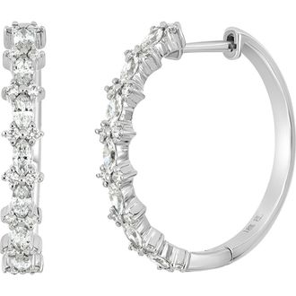 Bony Levy Diamond Hoop Earrings in 18K White Gold at Nordstrom Rack