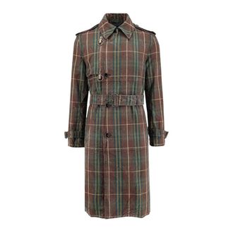 Burberry Bruine Double-Breasted Jas met Riem - Heren - Trenchcoats - Bruin - M - Katoen - Jassen