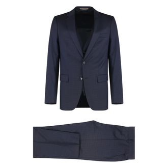 HUGO BOSS Traje de Lana El&aacute;stica de Tres Piezas - Suits - Hombre - Azul - M