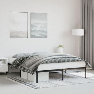 Berkfield Home Metal Bed Frame Black 160x200 cm