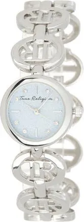 True Religion Logo Link Bracelet Watch, 24mm in Silver at Nordstrom Rack