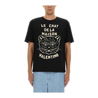 Valentino Garavani Le Chat De La Maison Graphic T-Shirt - male - Valentino Garavani - T-Shirts - Black - L - Tops