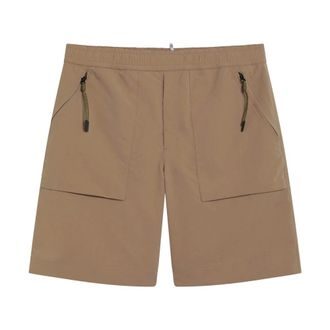Moncler Technical Froiss&eacute; Shorts - male - Moncler - Casual Shorts - Beige - XL - Shorts