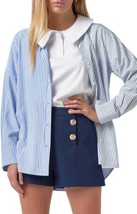English Factory Mix Print Blouse in Oxford Blue at Nordstrom Rack, Size X-Small