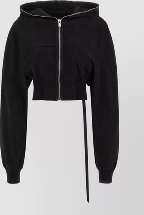 Rick Owens cotton cropped zip-up hoodie