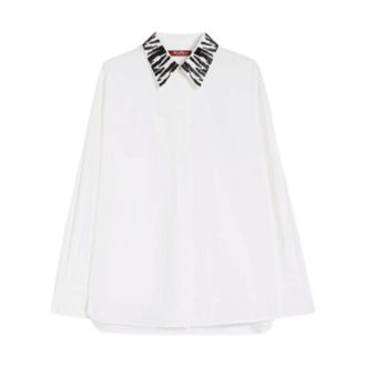 Max Mara Shirts, female, White, Size: 2XS Poplin Shirt